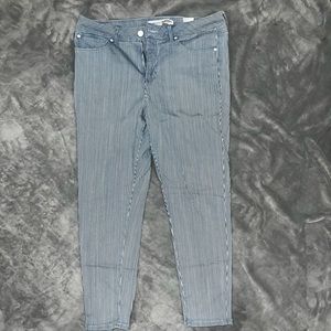 Pinstripe cropped jeans